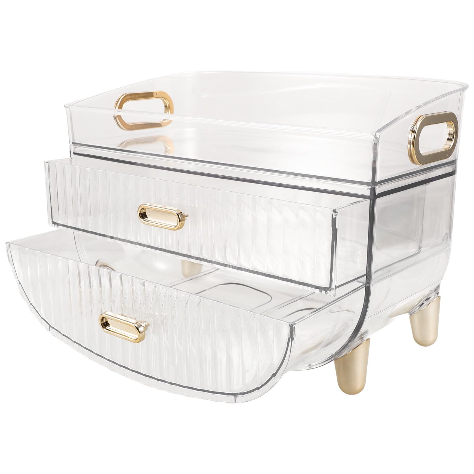 Organizer Cosmetici da Banco a 3 Livelli con Cassetto Plastico
