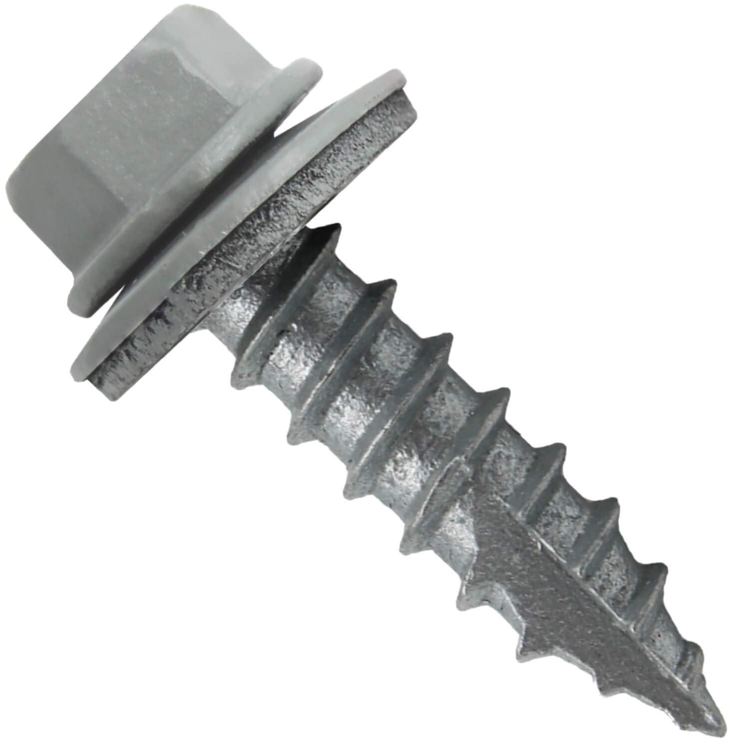 #14 Metal ROOFING SCREWS: (250) Screws x 1" LIGHT GRAY Hex Head Sheet Metal Roof Screw. Self starting/tapping metal to woodsheet metal screws with EPDM washer. for corrugated roofing-image-41