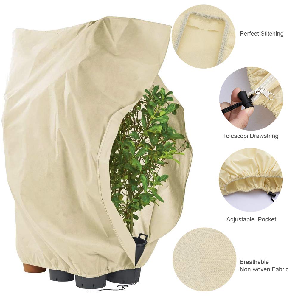 Tesmotor Funda para Plantas, Saco Cubre Plantas, Cubierta para Plantas Protección contra Congelación y contra Nieve para Invierno, 2 Unidades(120 x 180 cm)