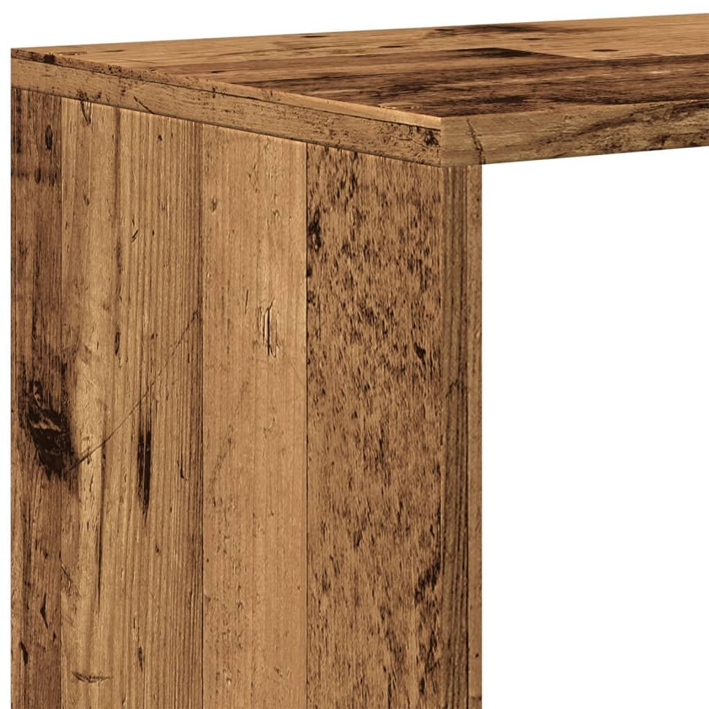 Raumteiler-Bucherregal 3 Etagen Altholz-Optik 99x29x99 cm | Holzwerkstoff, 6 Facher, Feuchtes Tuch Reinigung, Vielseitig Einsetzbar