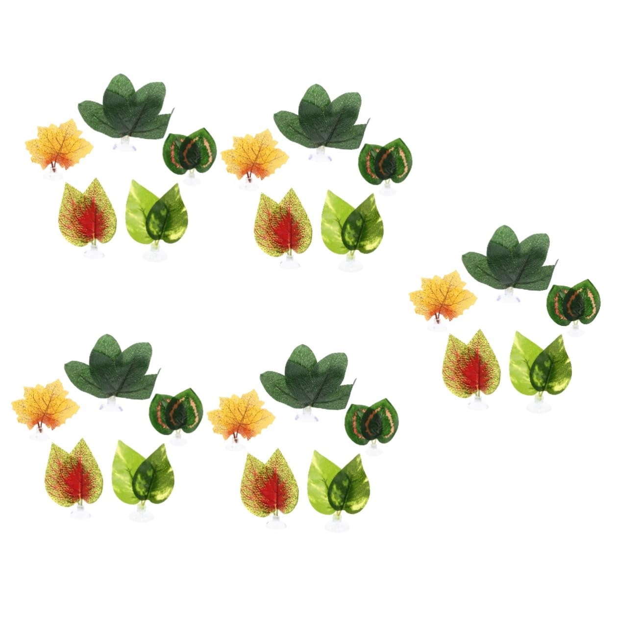 POPETPOP 25pièces Plantes Décoratives pour Terrarium De Reptiles Lot de Artificielles Colorées pour Décoration Aquarium Terrarium pour Tortues Lézards Et Betta