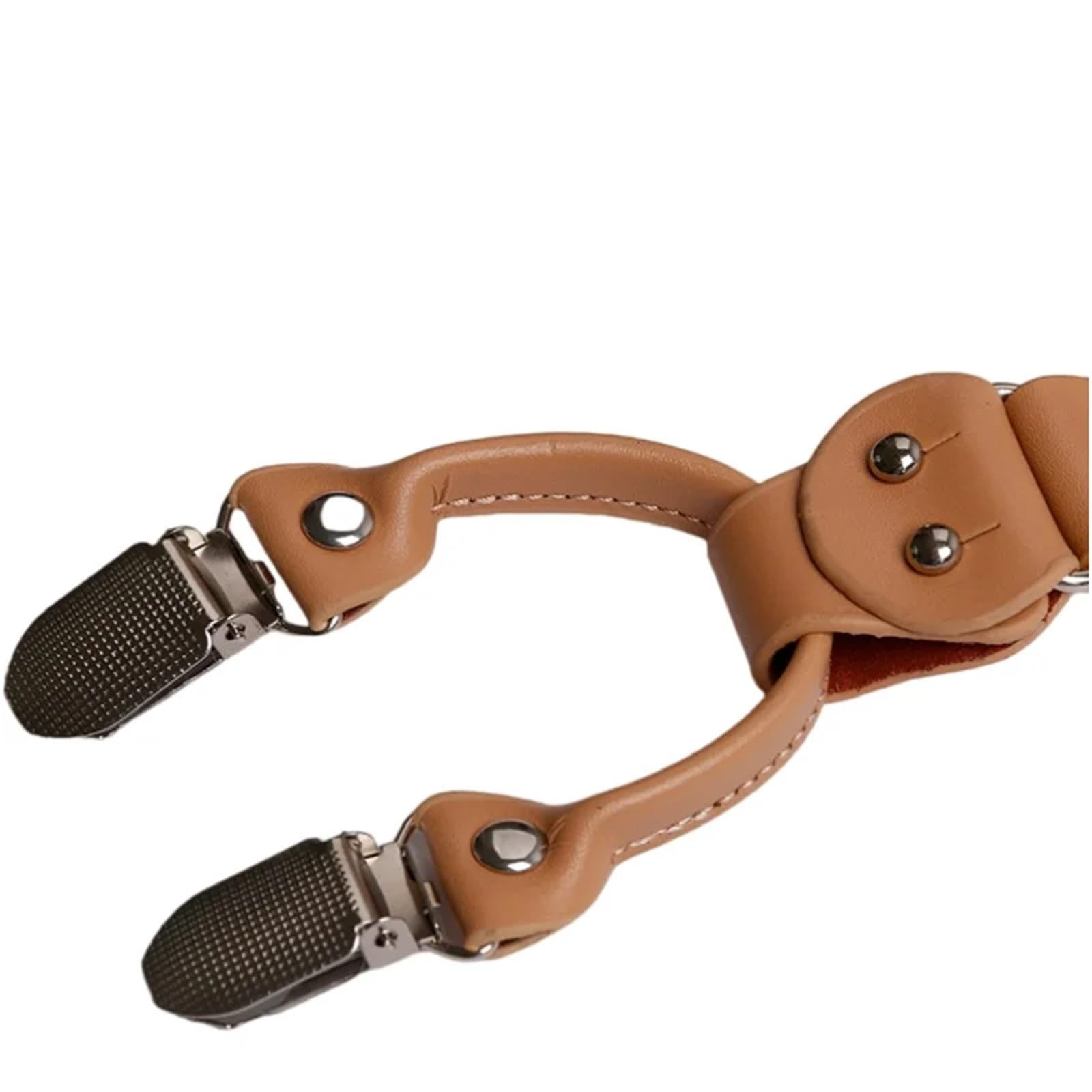 Tirantes para Pantalones Hombre Tirantes elásticos de 2,5 Cm for Hombre, Tirantes con 6 Clips for Hombre, Accesorios de Tirantes Ajustables, arnés for Hombre(Light Brown)