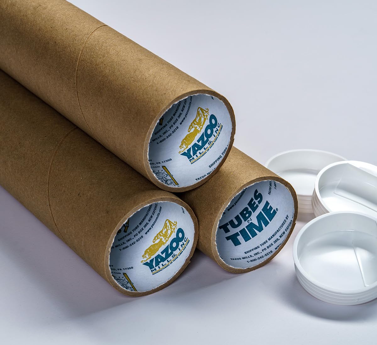 Yazoo Mills 2" x .080 x 20 Kraft Mailing Tubes with Plugs (Pack of 46)