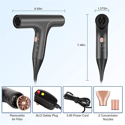 Miniatura 2 de HXNINE Secador de pelo profesional infrarrojo negativo iónico secador de pelo caliente y frío para salón de belleza de pelo eléctrico secador de pelo