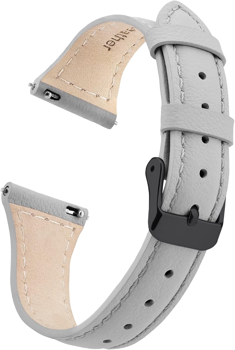 Christmas Gift Quick Release Leather Watch Bands for Women Ladies Watch Straps Replacement 12mm 14mm 16mm 18mm 20mm Black/Light Pink/White/Brown/Gray/Dark Blue, White Elephant Gifts, Stocking Stuffers For Men