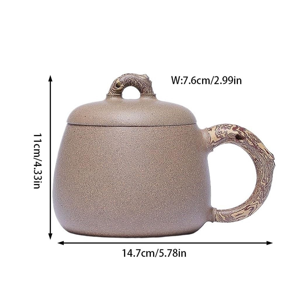 Taza de Té Taza de Arcilla Morada con Tapa, Taza con Tapa de Gran Capacidad, Tazas de Arcilla for Beber, Juego de té de Kung fu Hecho a Mano Difusor de Té