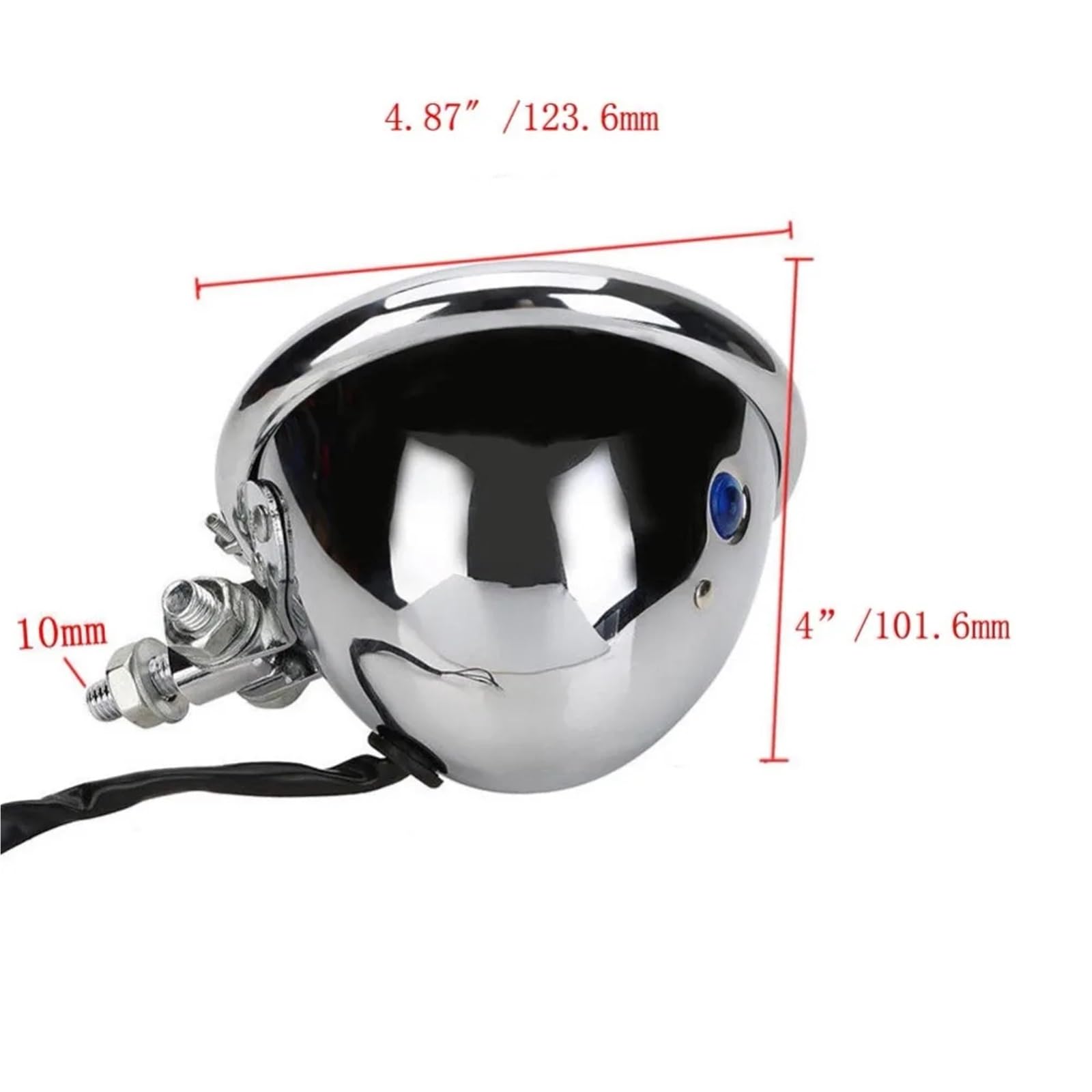 Moto Faro Fanale per BMW per Bobber per Chopper per Cafe per Racer Universale Moto 4.5 "H4 Lampadina Faro Rotondo Retro 12V