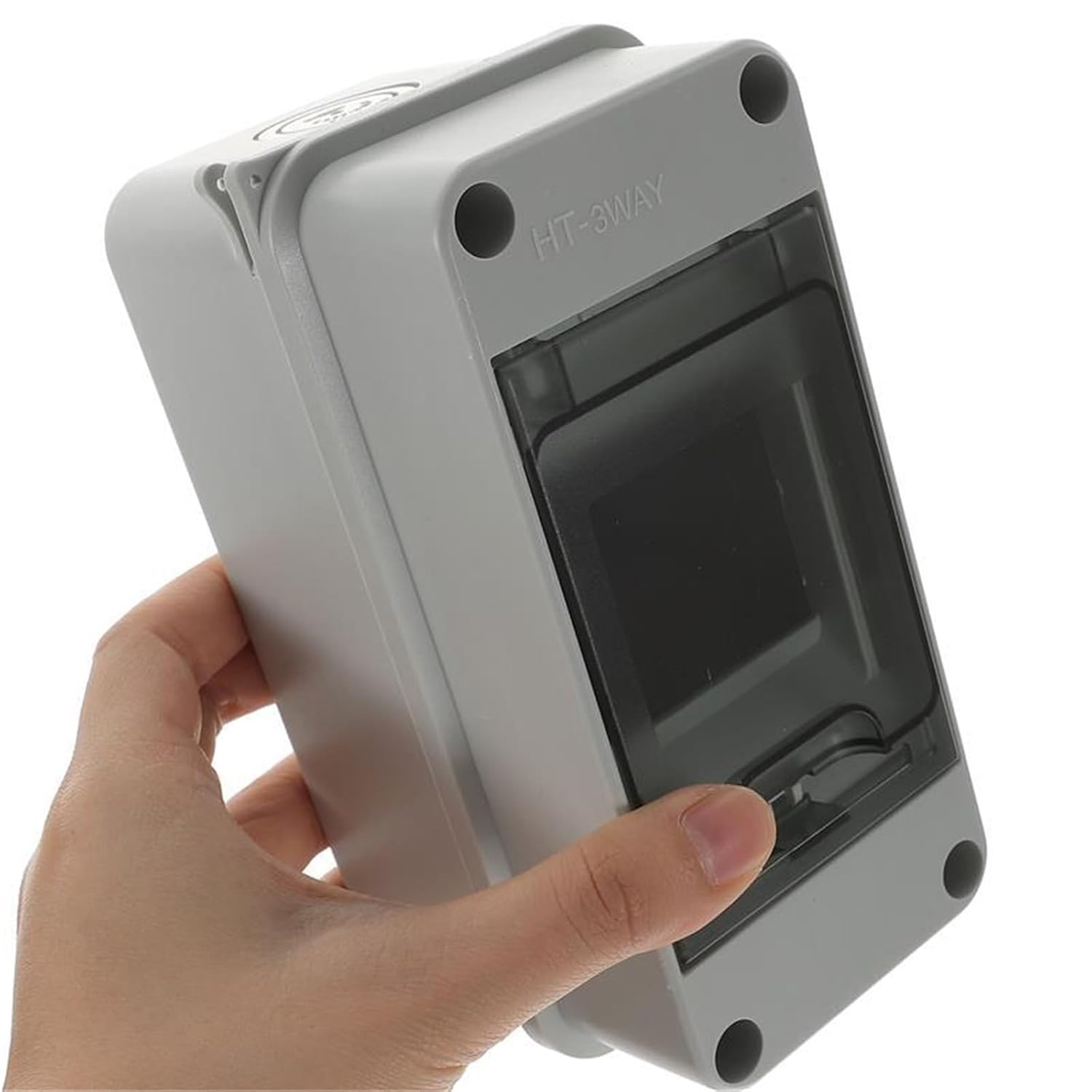 2Pcs Weatherproof Distribution Protection Box Clear Window Circuit Breaker Enclosure Outdoor Electrical Junction Box(2-Way 12x9.1x5.5cm)