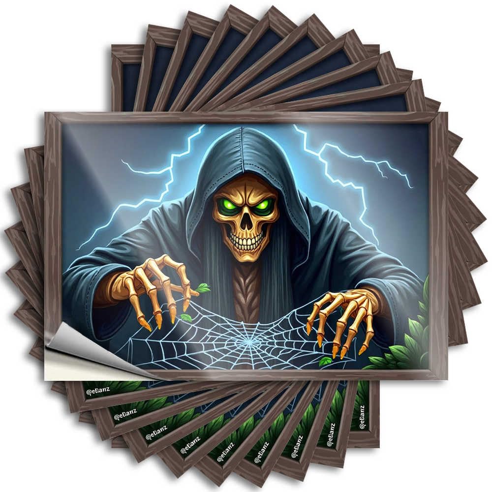 Badass, Tattoo Cover Spooky Grim Reaper with Lightning Strikes | Best Kitchen Stuff(12X18CM)