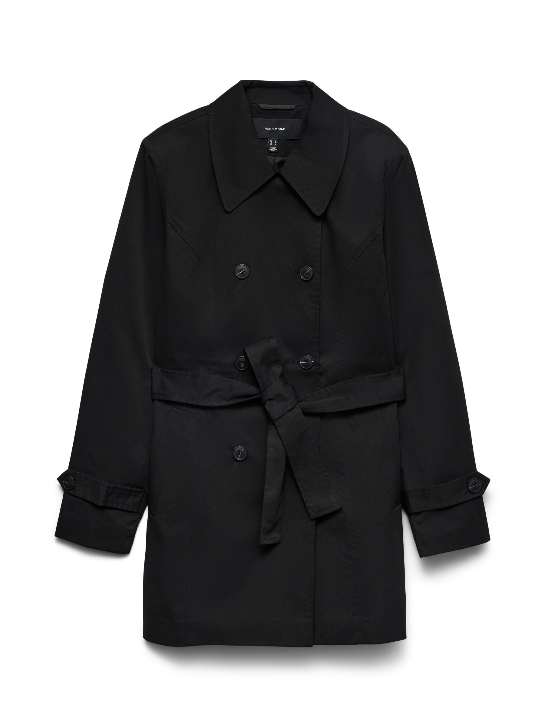 VERO MODA Trenchcoat VMCHELSEA OLIVIA TRENCHCOAT NOOS Damen XS Schwarz Twill