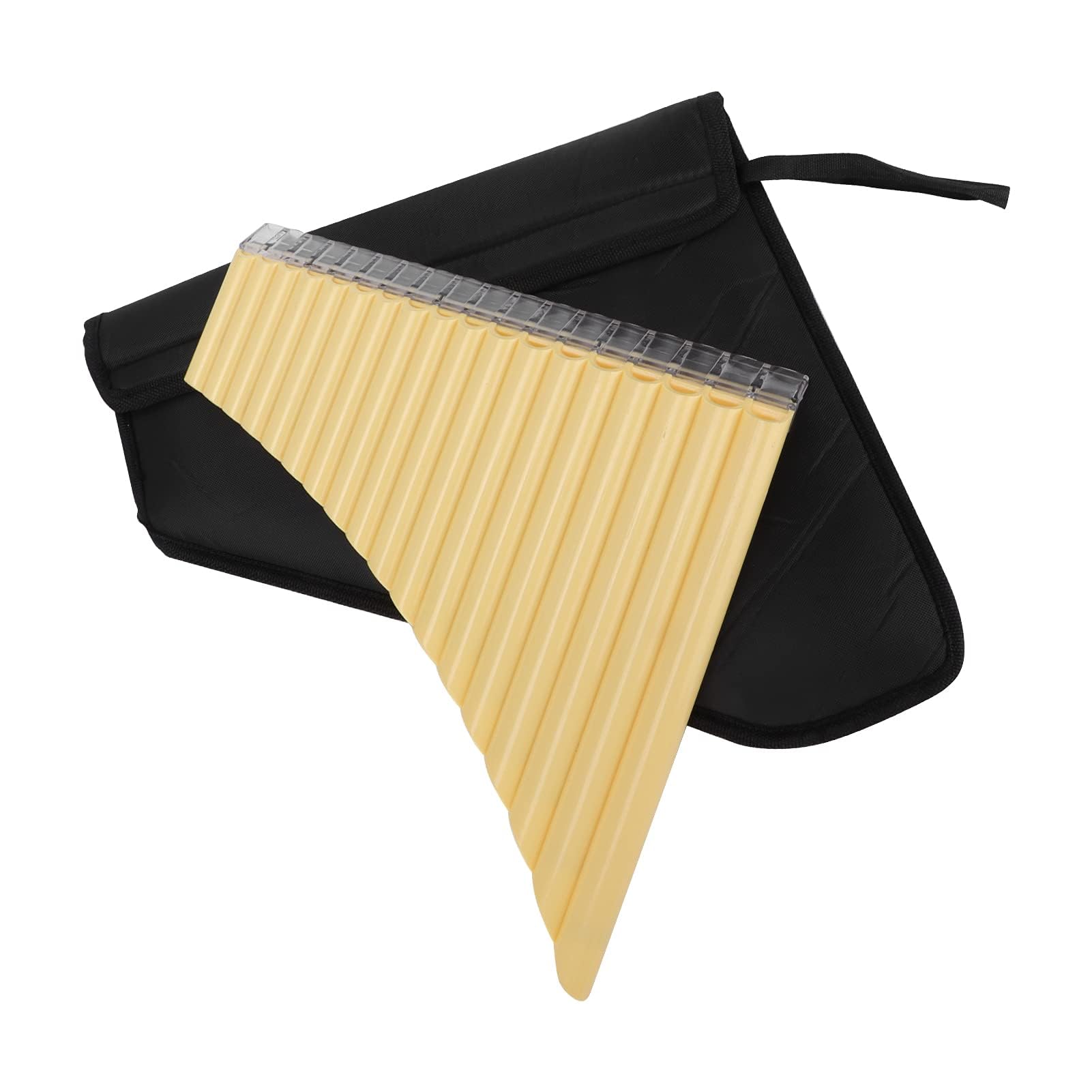 Flauto di Pan ABS 16-Tone Tube C Key Strumenti Musicali con Borsa Imbottita in Nylon per Bambini Adulti Principianti(giallo)