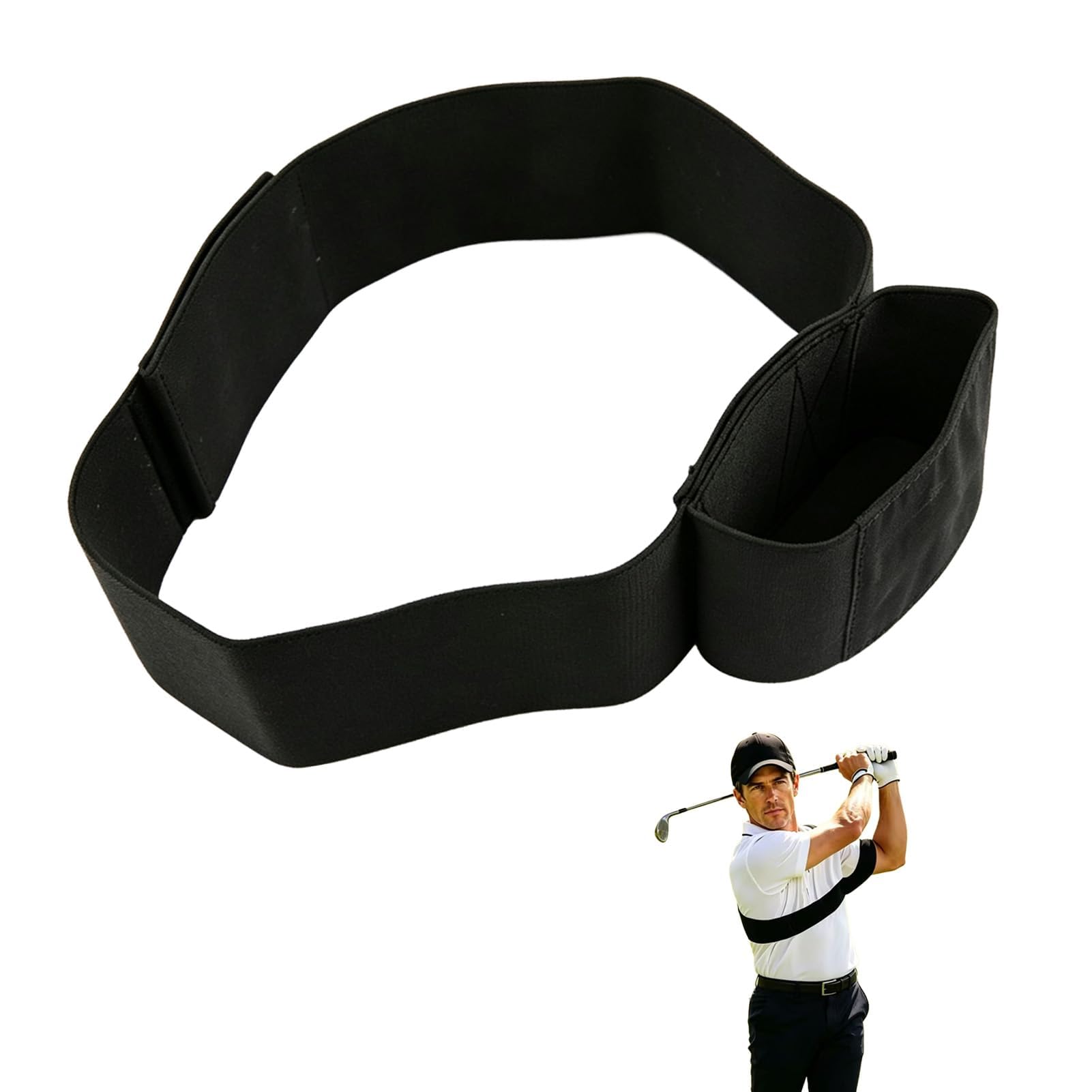 Toxvanne Golf Training Aids, Stretchy Golf Swing Trainer, Practical Strap for Adjusting Posture, Ideal for Beginner Practice Daily Golf Exercise and Outdoor Court Training Use