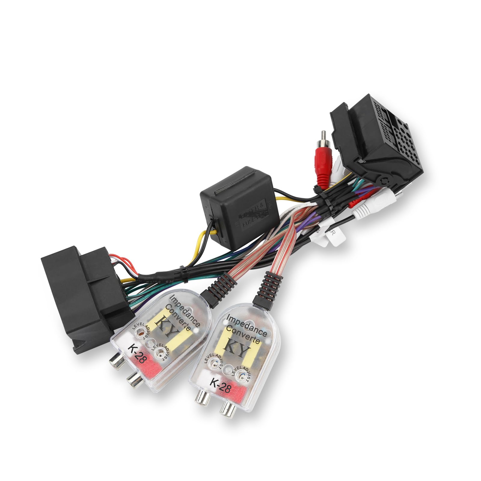 XTRONS Car ISO Harness Adapter Connector Cable with High to Low Impedance Converter, Android Auto Car Stereo Radio Player compatible with Au-di A3 A4