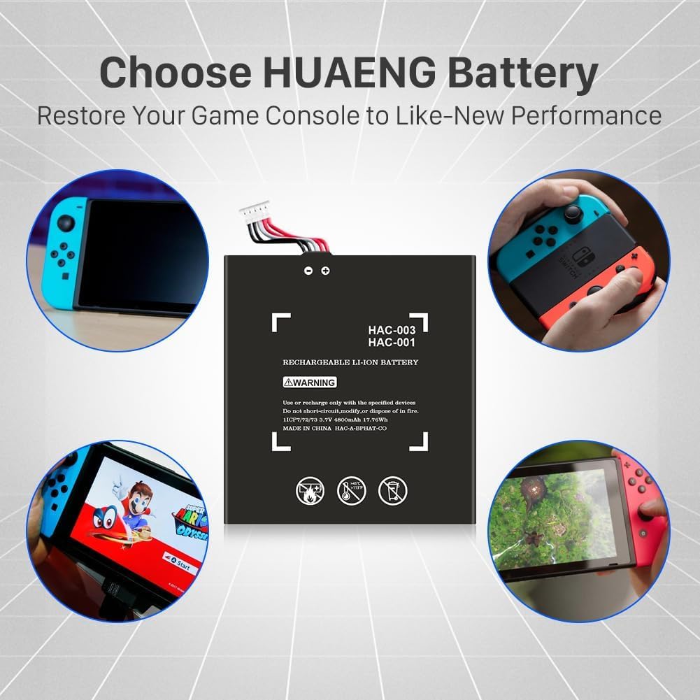 Batteria di ricambio HAC-003 da 4400 mAh per 2017 Nintendo Switch Console Handheld HAC-001 per console di gioco batteria ad alta capacità con kit di strumenti di riparazione