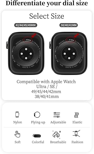 Miniatura 6 de Correas trenzadas Solo Loop para Apple Watch para mujer, compatibles con Apple Watch Ultra Band de 1.57, 1.61, 1.65, 1.49, 1.77 y 1.73 pulgadas,
