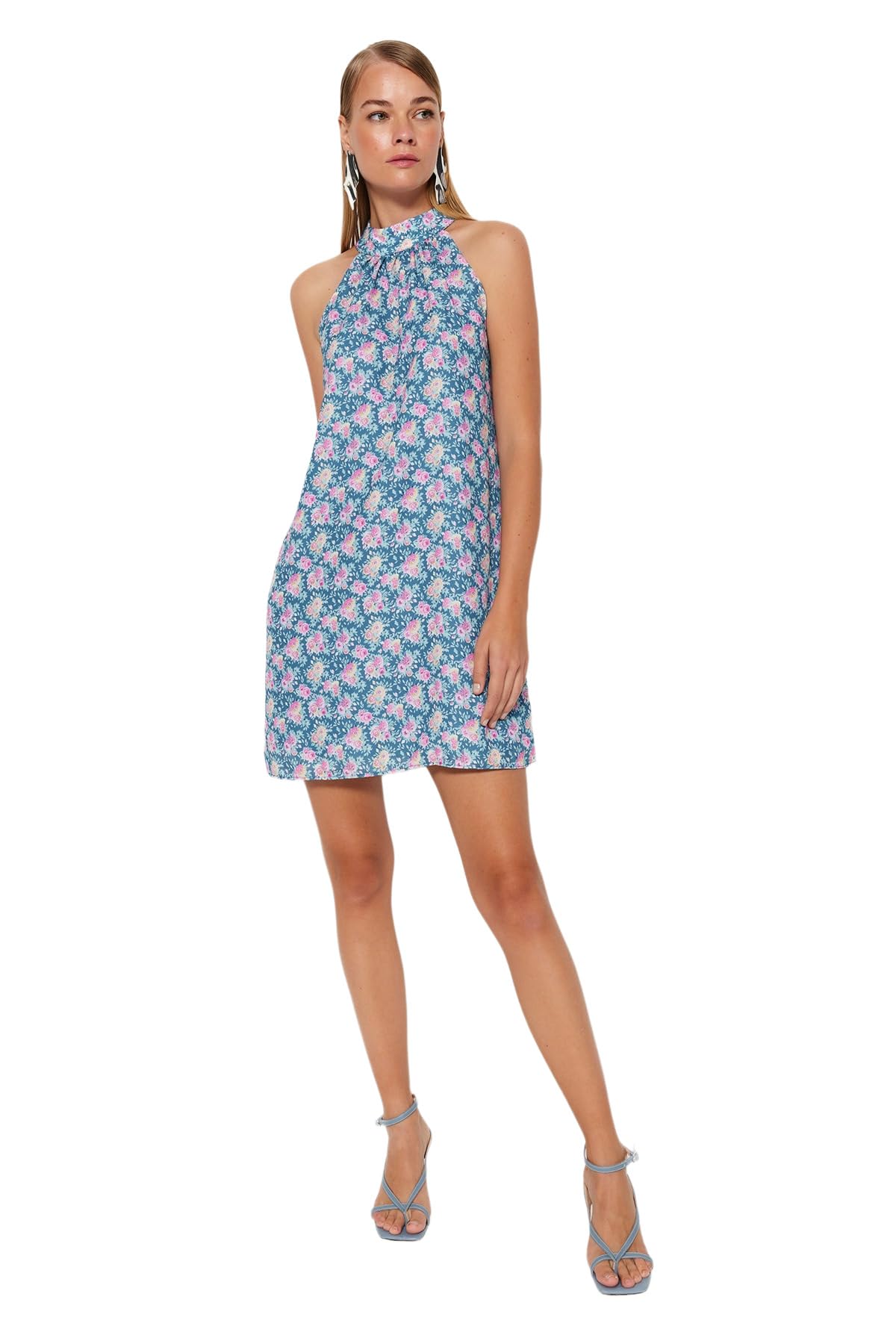 Trendyol FeMan Shift Relaxed fit Woven Dress,Very Colorful,38