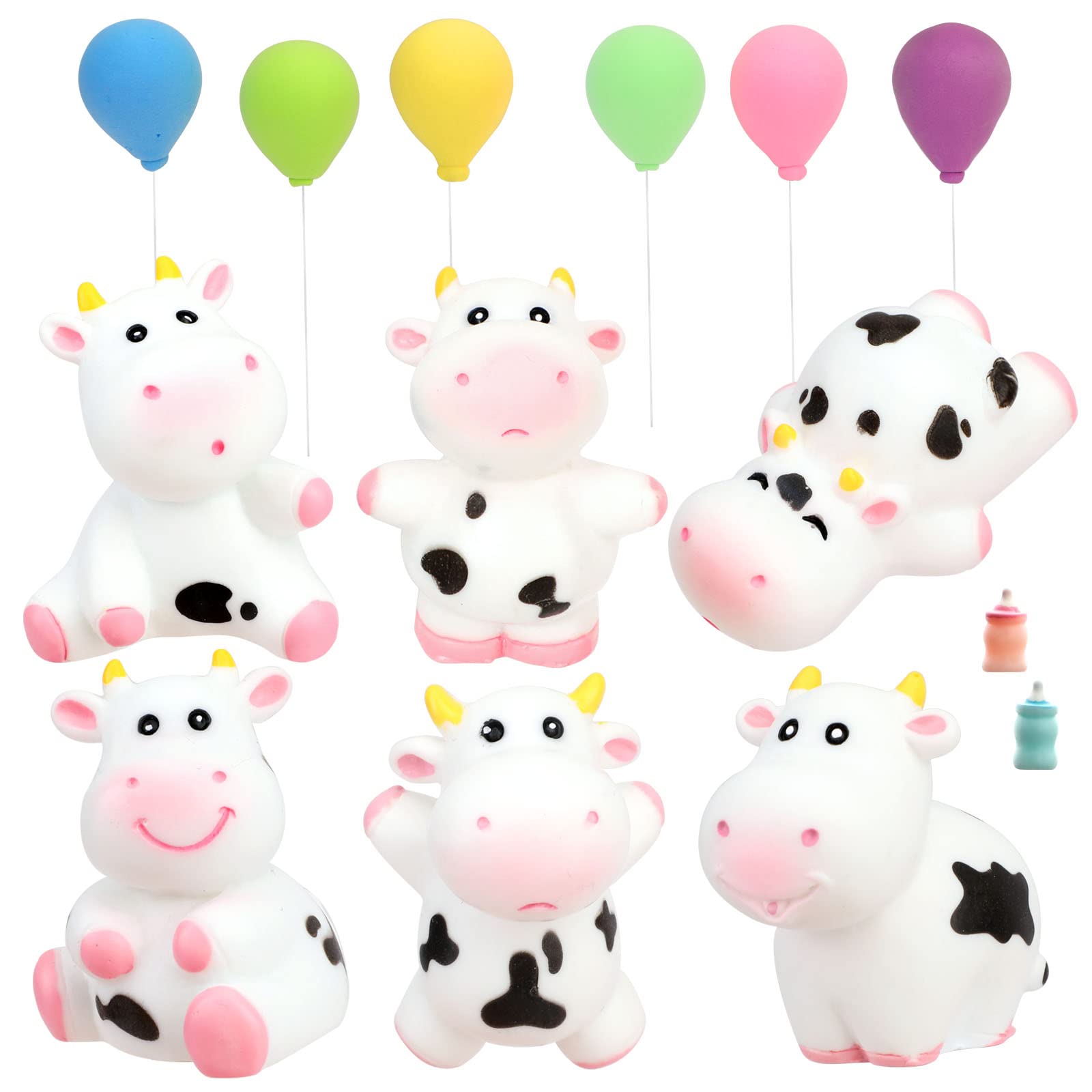 14 Pcs Cute Cow Figures Set - Miniature Cow Figurines for Cake, Desk, DIY Fairy Garden, Dollhouse and Home Decor