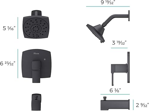 Miniatura 3 de Pfister LG89-8DAB - Moldura para bañera y ducha, color negro mate