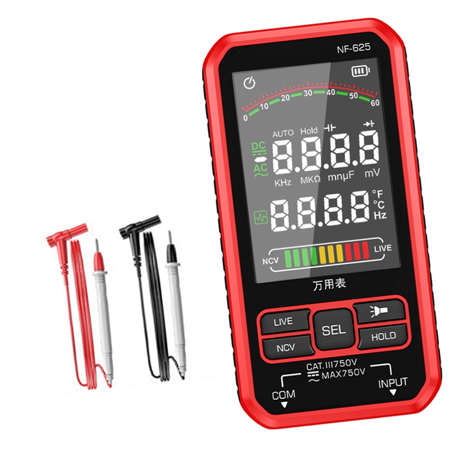 Mekalero Light Multimeter Tester Digital Multimeter With Voltmeter And Ohms Meter Resistance; Tests Live, Continuitys Voltages Tester