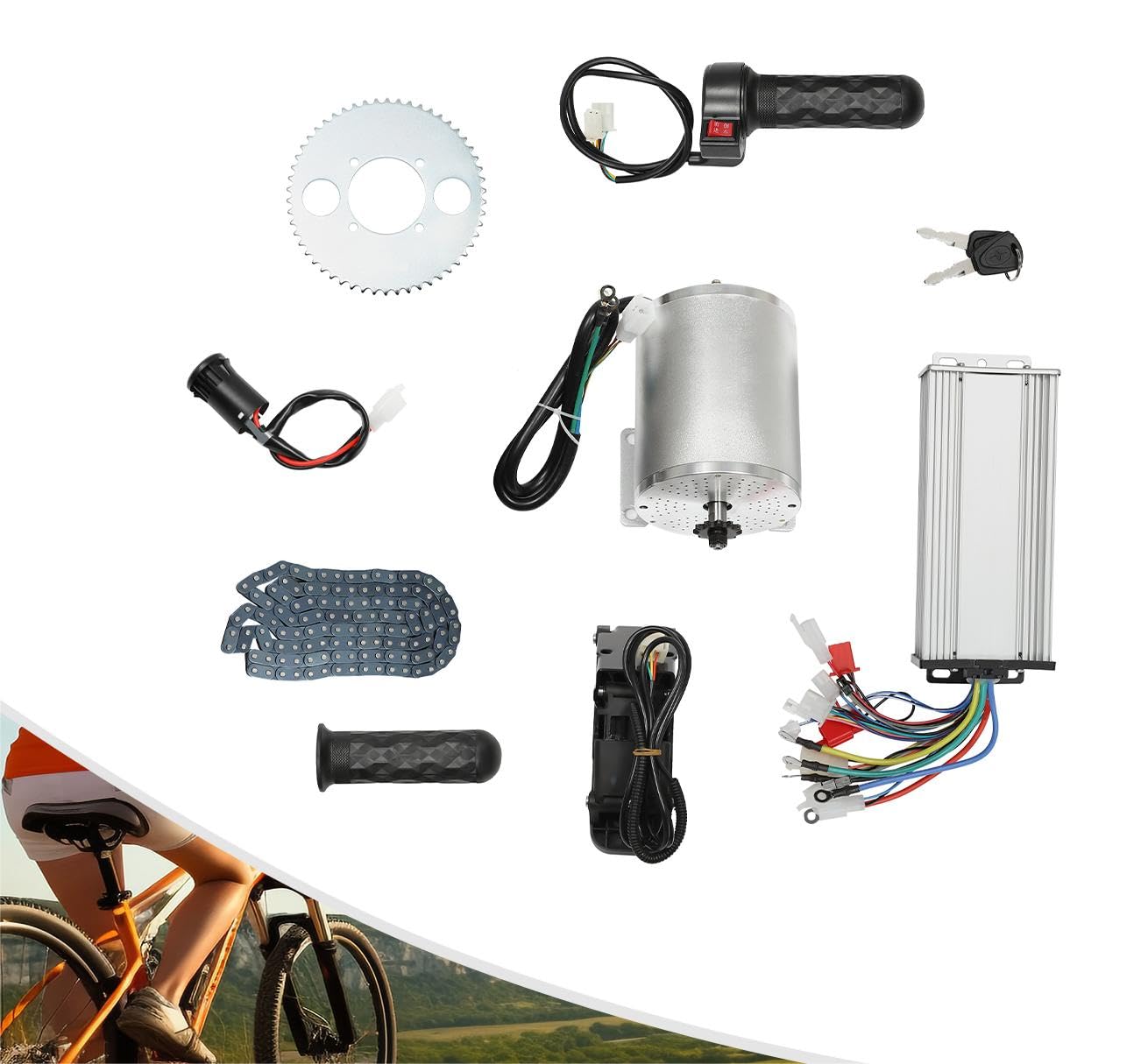 Taozhiyy 3000W Fahrrad Elektro Motor Kit, 48-72V Brushless Gleichstrommotor  Fahrrad E-Bike Elektrofahrrder Kart Umbausatz Kit, Conversion Kit mit Motor  & Controller &Kette & Fupedal-Drosselklappe : Amazon.de: Sport & Freizeit