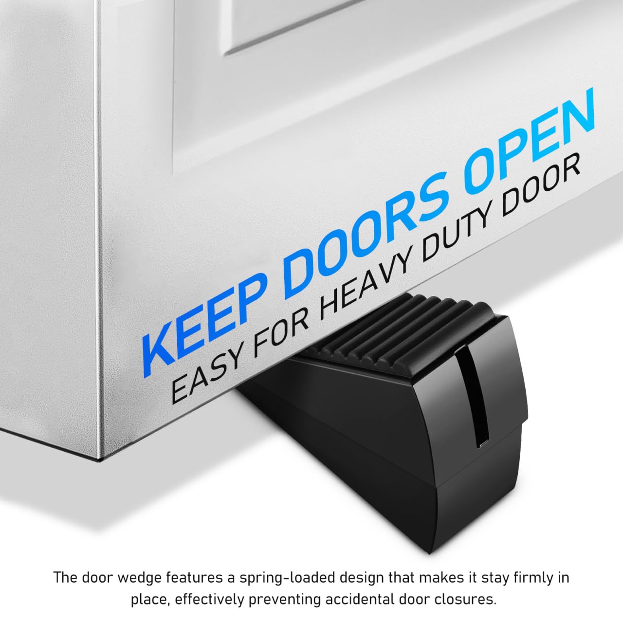 iplusmile Heavy Duty Door Wedge, 8cm Extra Tall Large Rubber Door Stop with Metal Handle - Image 2