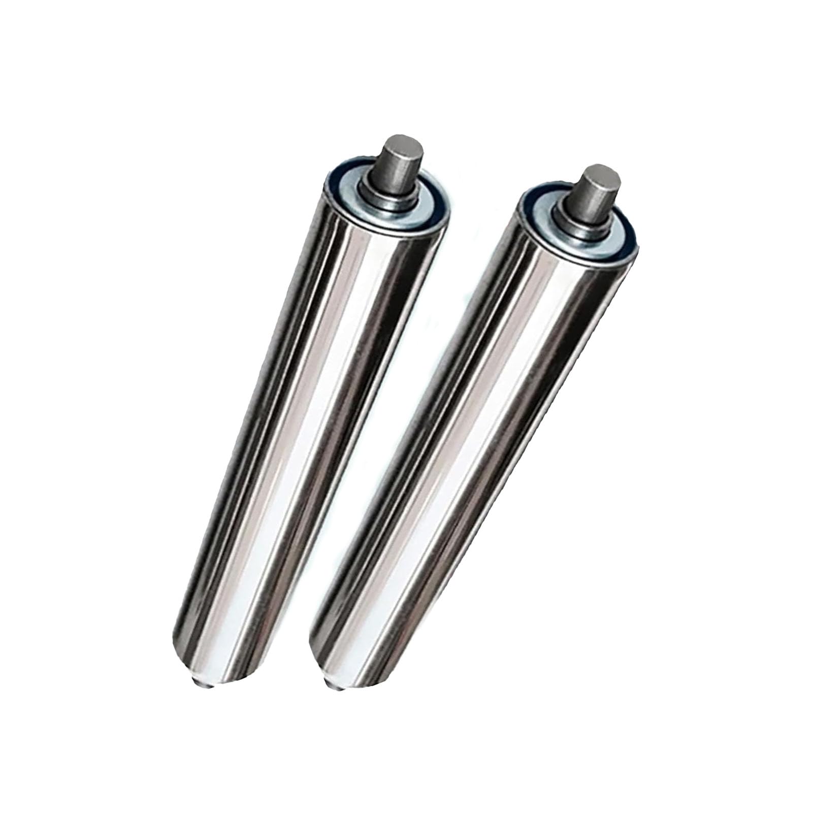 WEKONUMEX Conveyor Roller, Stainless Steel Unpowered Conveyor Rollers Silver Multiple Sizes Pack Of 2(Diameter 32mm/1.3 Inch,L 450mm)