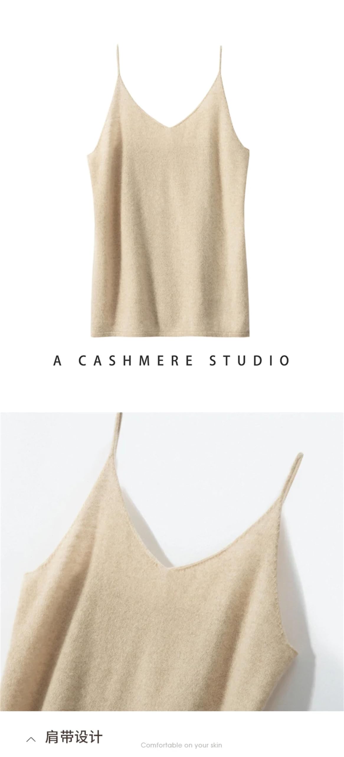 Canotta in cashmere con scollo a V e base in tinta unita sexy maglione caldo morbido intimo per le donne