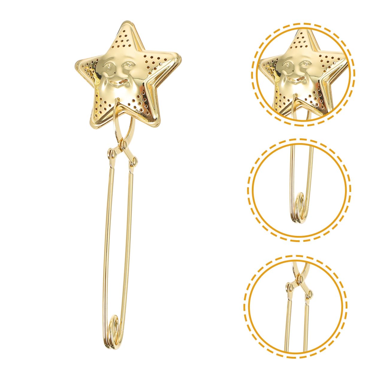 Passoire à Thé Inox Étoiles et Lune Filtre Infuseur Maille Fine Filtre à Thé Réutilisable Sain et Facile à Nettoyer et Restaurant