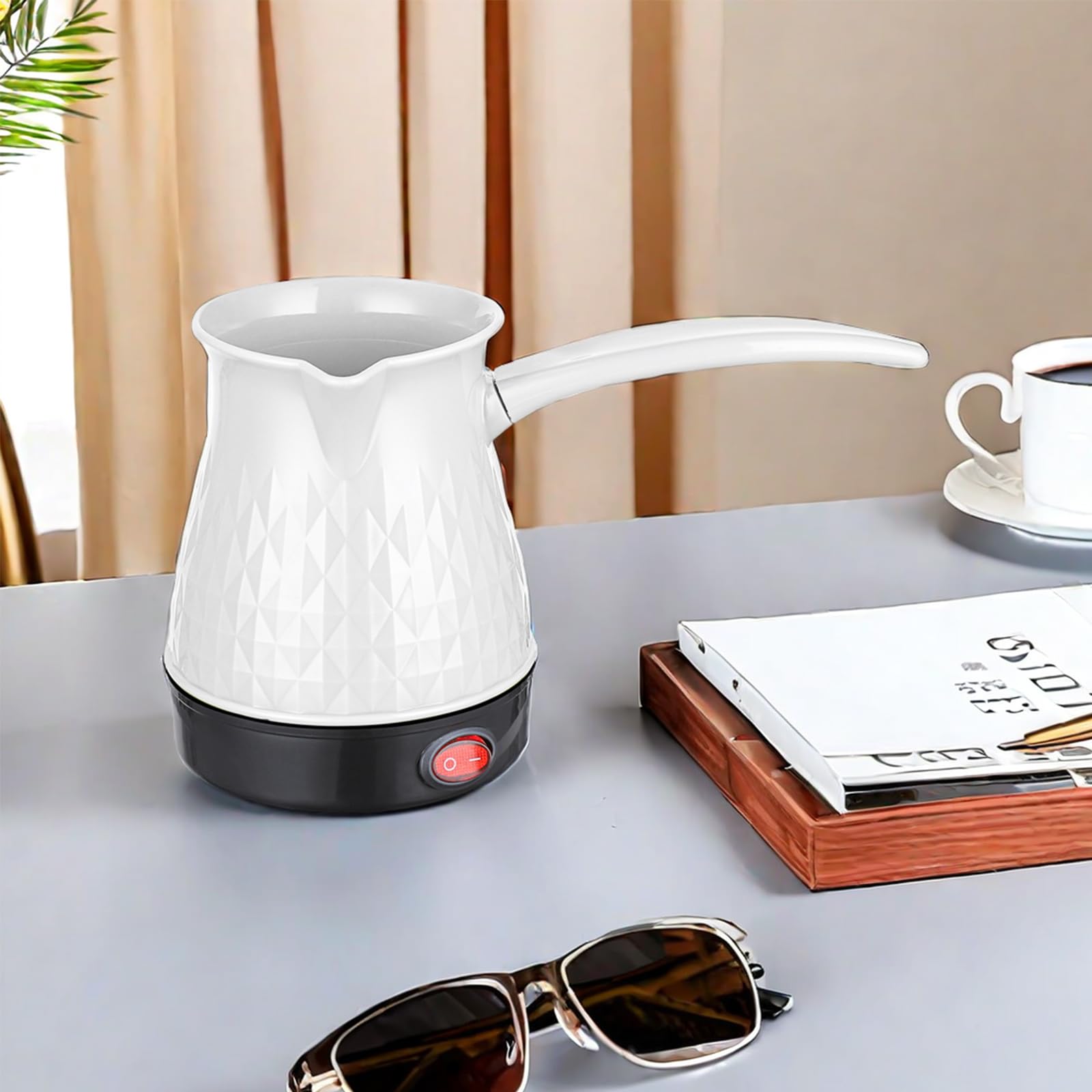 Byzesty Bollitore per caffè turco, 500 ml, macchina per espresso, macchina per caffè turco, caffettiera elettrica, caffettiera per casa, ufficio, viaggi, espresso, moka, tè
