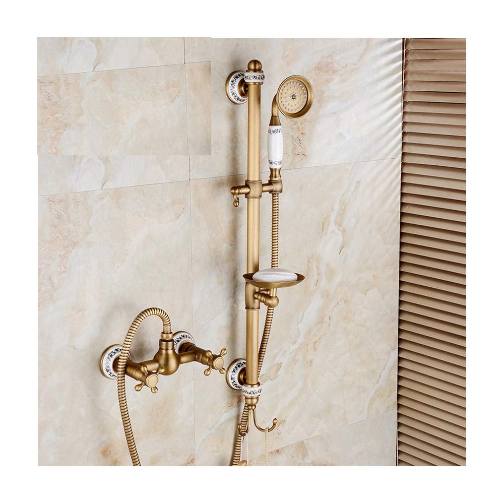 Robinet de baignoire mural ancien mitigeur vintage avec douchette et porte-savon