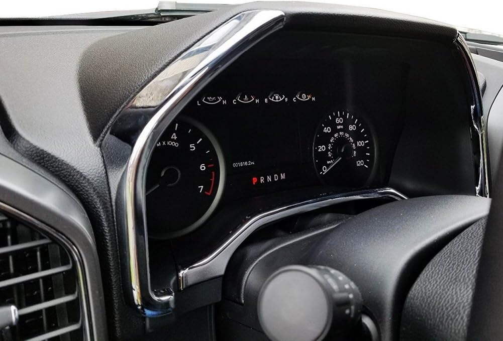 Dashboard Side Meter Chrome Cover Trims Kit for 2015 2016 2017 2018 2019 2020 Ford F150 F250 F350 Super Duty