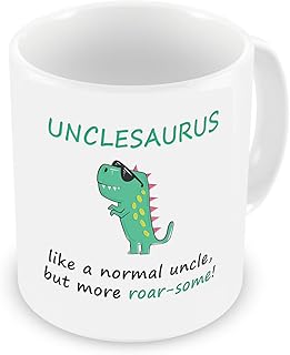 VIROSA Funny Unclesaurus Mug – Like a Normal Uncle But More Roar-Some – Dinosaur Gift for Uncle – Birthday, Christmas, Father’s Day, Thanksgiving, Novelty Coffee Cup – 11oz Ceramic Mug