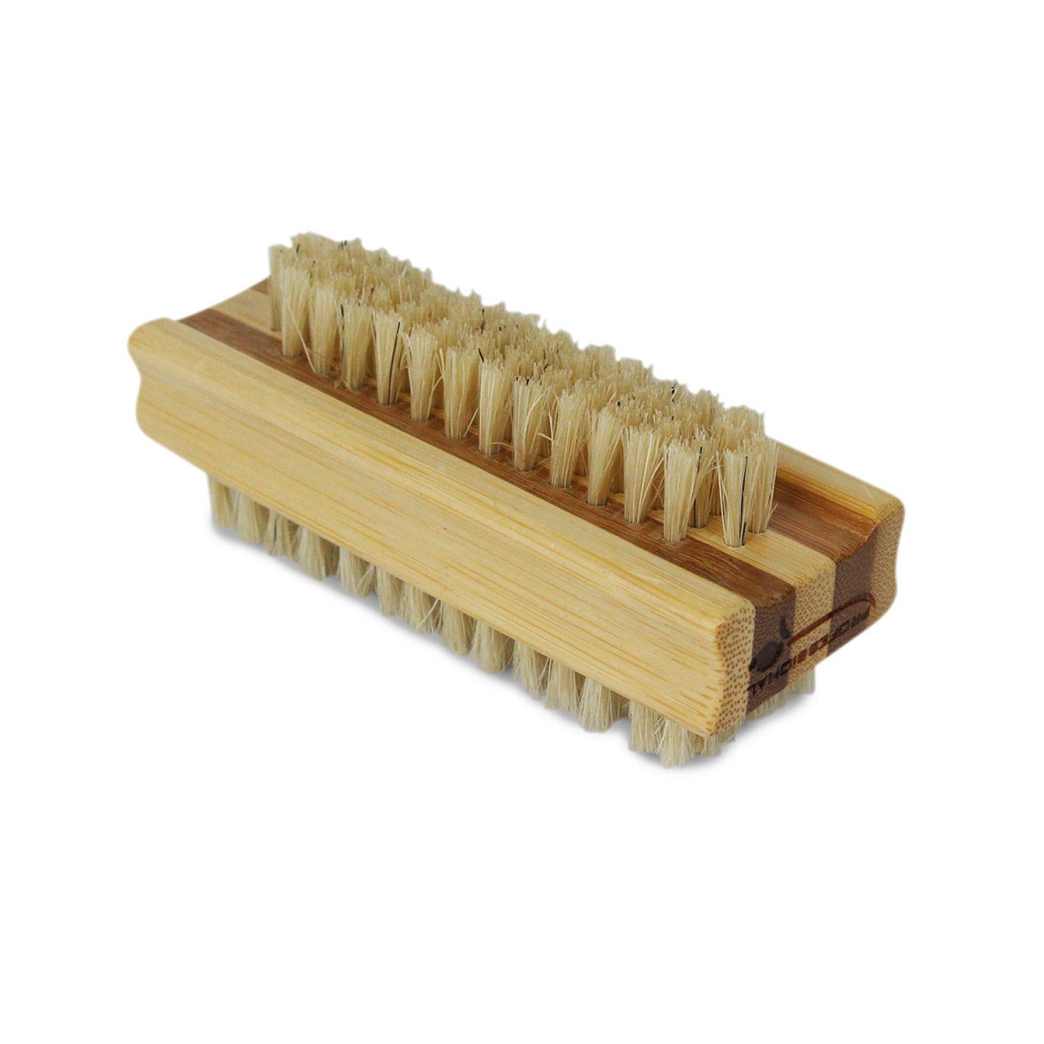 Vivezen - Lot de 2 brosses à ongles 10 cm double face en bambou et poils de sanglier
