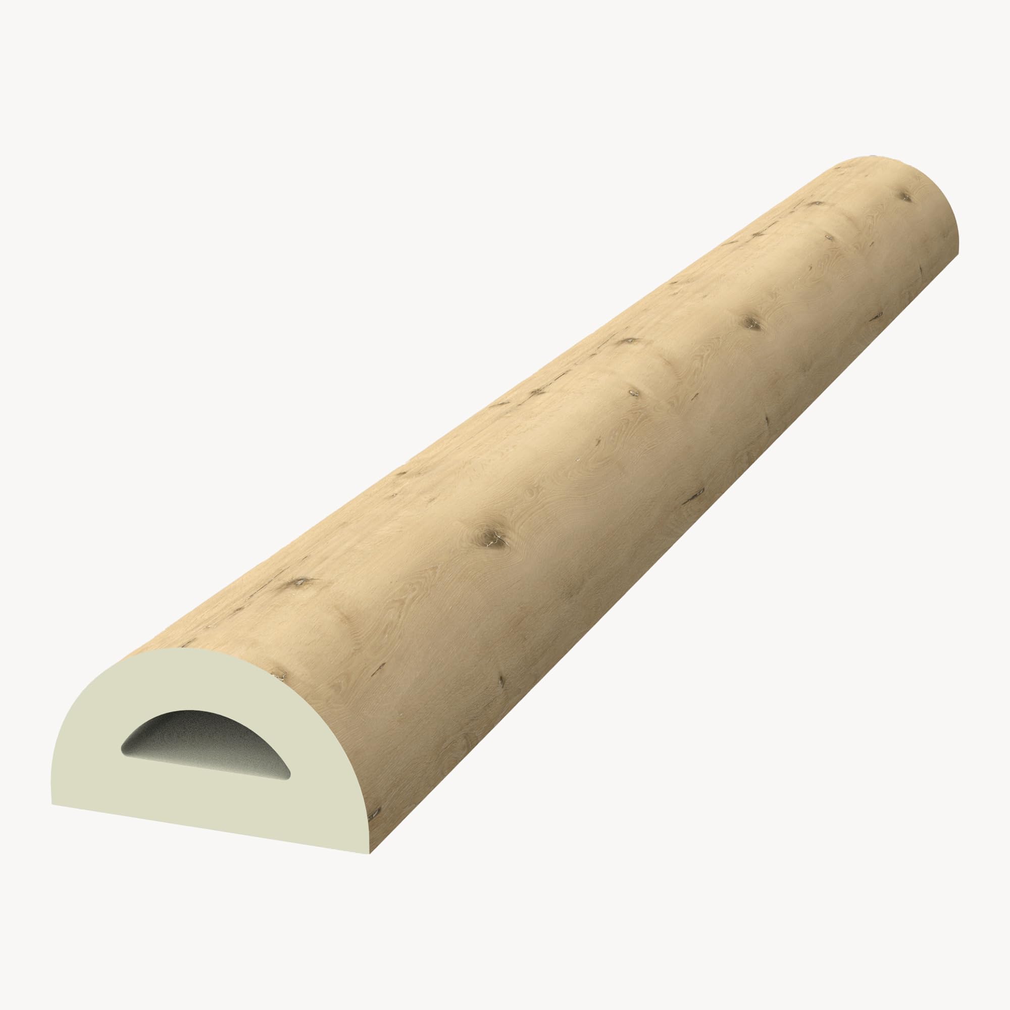 NEU.HOLZ Set di 6 Profili Coprigradini Arrotondati in PVC Copertura Gradini per Rivestimento Scale Interne 120 x 32 x 4,6 cm Naturale