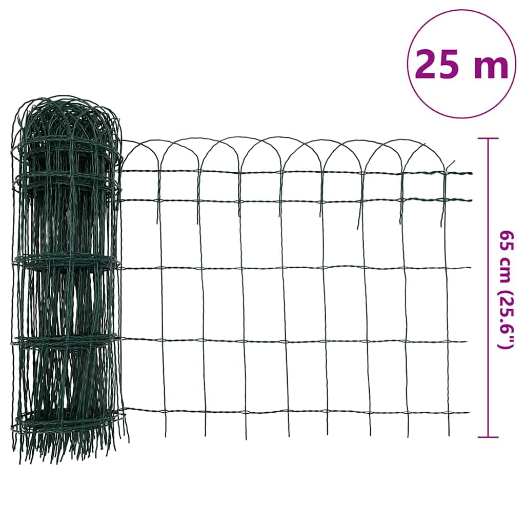 Generico Recinzione per Giardino in Ferro Verniciato a Polvere 25x0,65 m,Articoli di ferramenta,Barriere e recinzioni,Delimitazioni e recinzioni da giardino-141074
