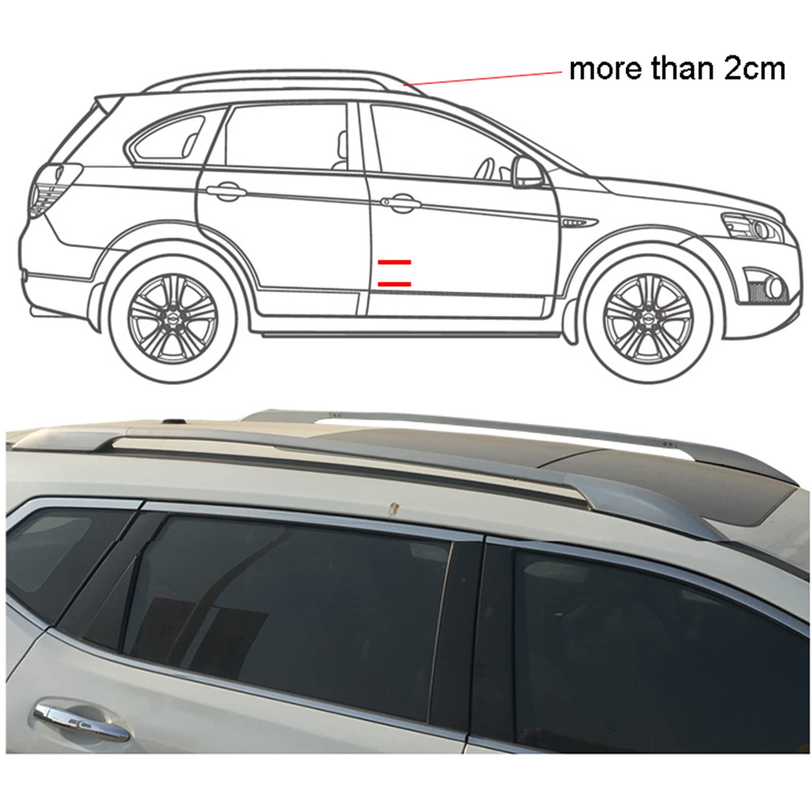 Bagażnik dachowy samochodu, aerospace aluminiowy SUV dwuwarstwowy bagażnik, zmodyfikowany specjalny cichy bagażnik dachowy o dużej pojemności, odpowiedni do SUV-a, kempingu