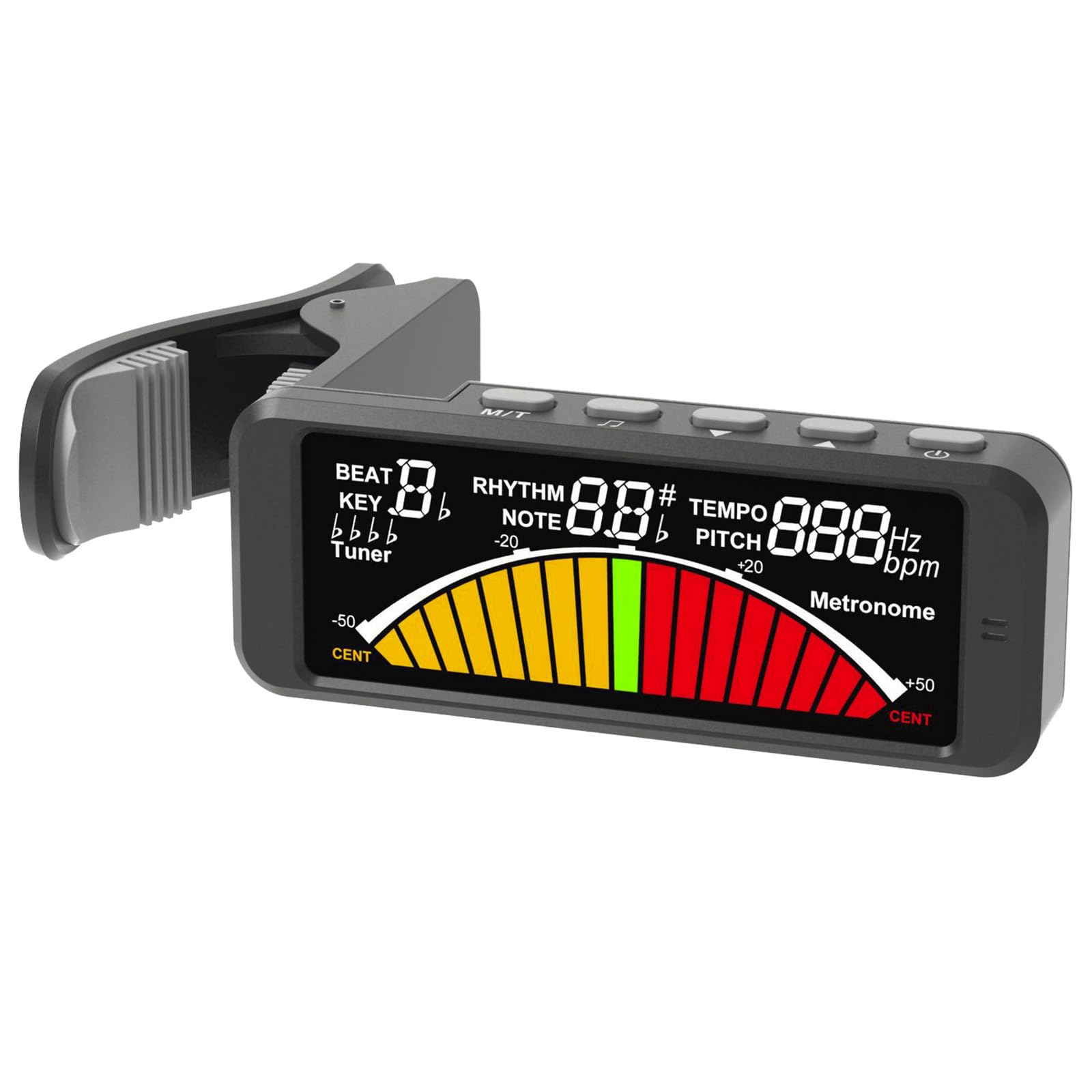 3-in-1 Guitar Tuner Clip On, Fast &amp; Accurate Professional 360° Rotatable Multi-Key Modes Violin Tuner with Color Screen,Adjustable Auto Shut-Off Ukulele Tuner for Guitar,Bass,Violin,Ukulele