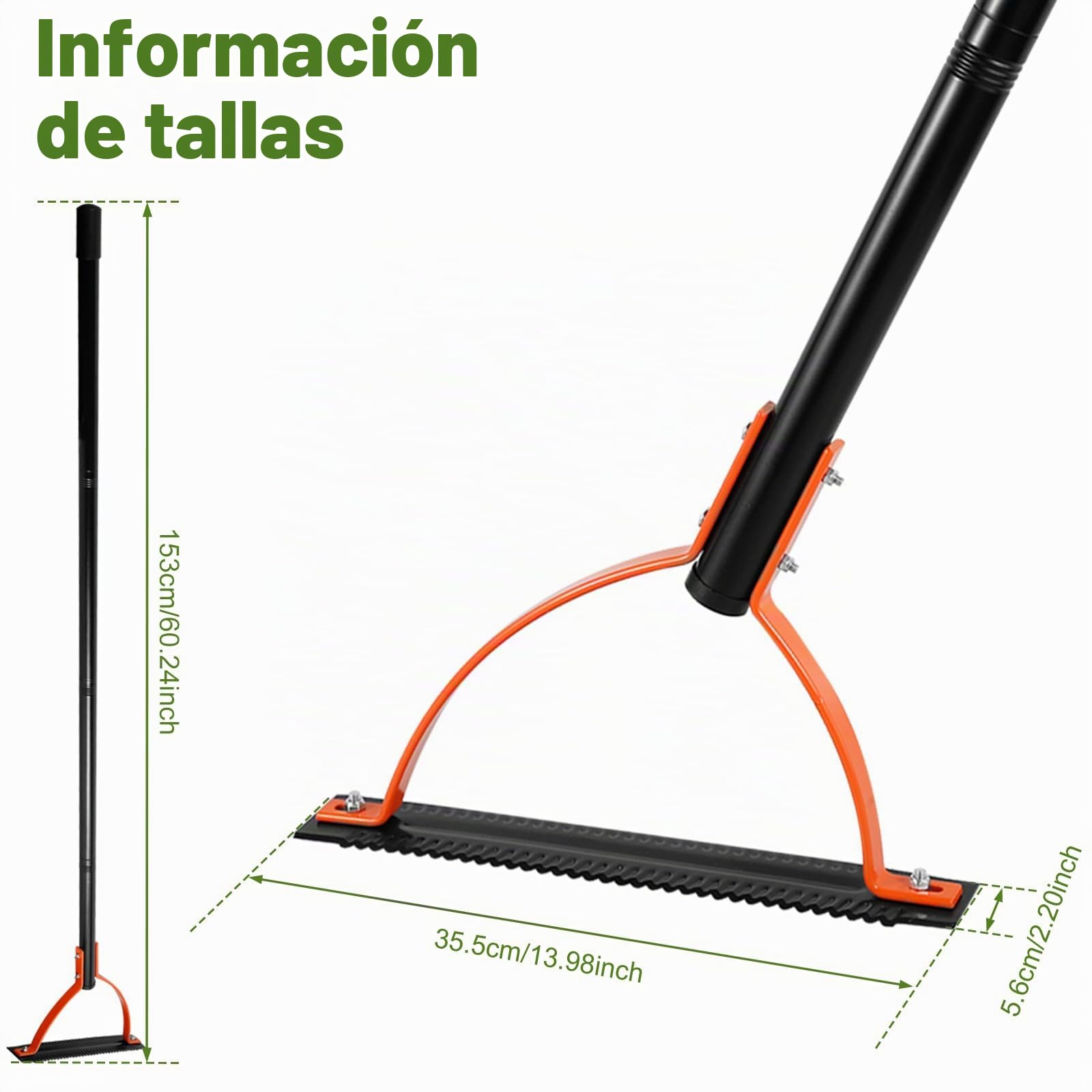 Látigo de hierba con hoja de acero dentado de doble filo, cortador manual de hierba con mango de 30 pulgadas, herramienta de mano para cortar malas hierbas en zanjas de campo de patio