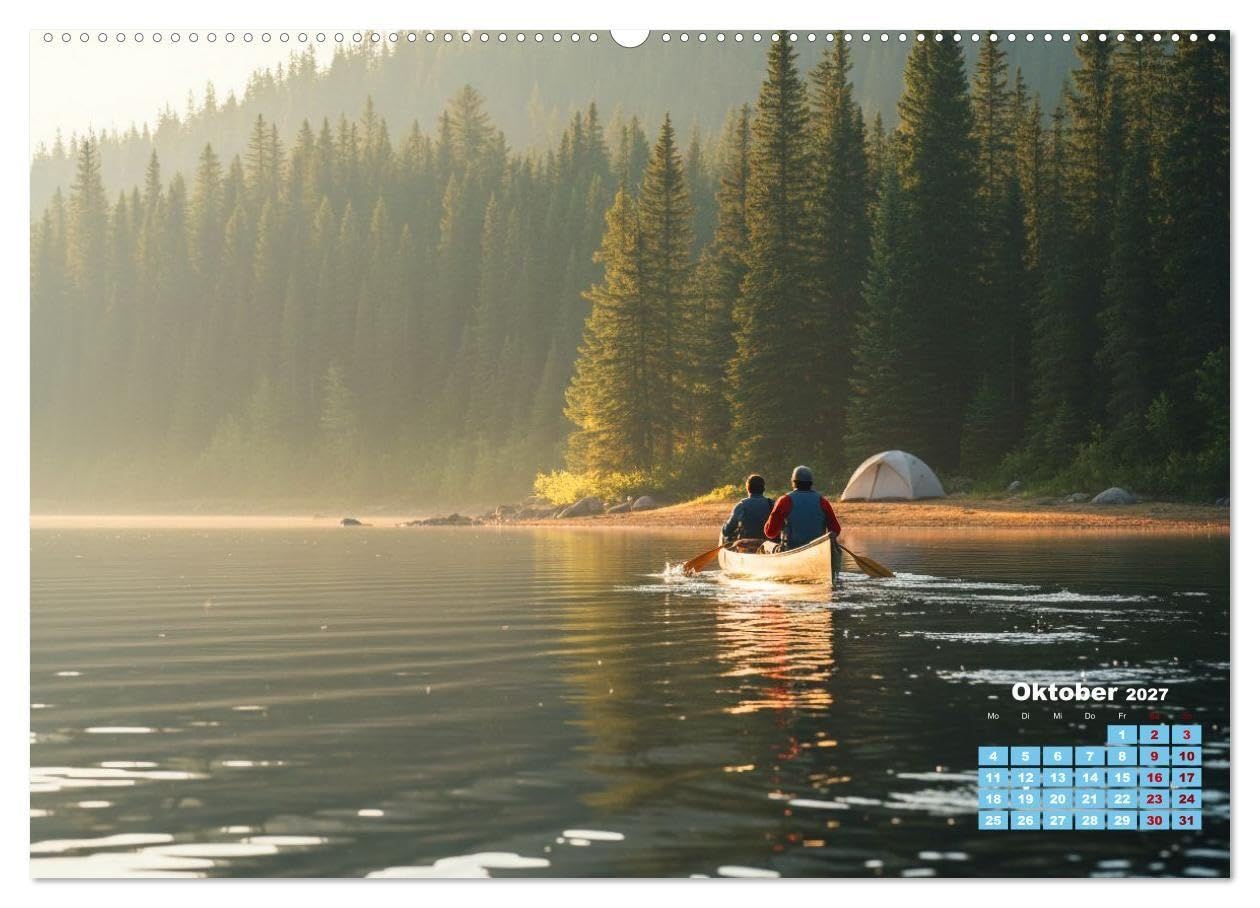 Zelten - gemeinsam oder einsam (Wandkalender 2027 DIN A2 quer), CALVENDO Monatskalender: Camping bedeutet Freiheit, Stille, Abenteuer - oder ... und Zeit für Freundschaften (CALVENDO Orte)
