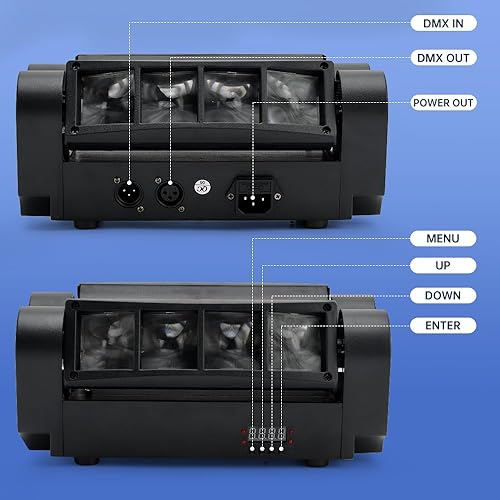 Miniatura 3 de Topteng 80W DMX luz principal móvil DJ luz RGBW, sonido activado 8LED RGBW araña cabeza móvil etapa iluminación haz DMX discoteca fiesta DJ