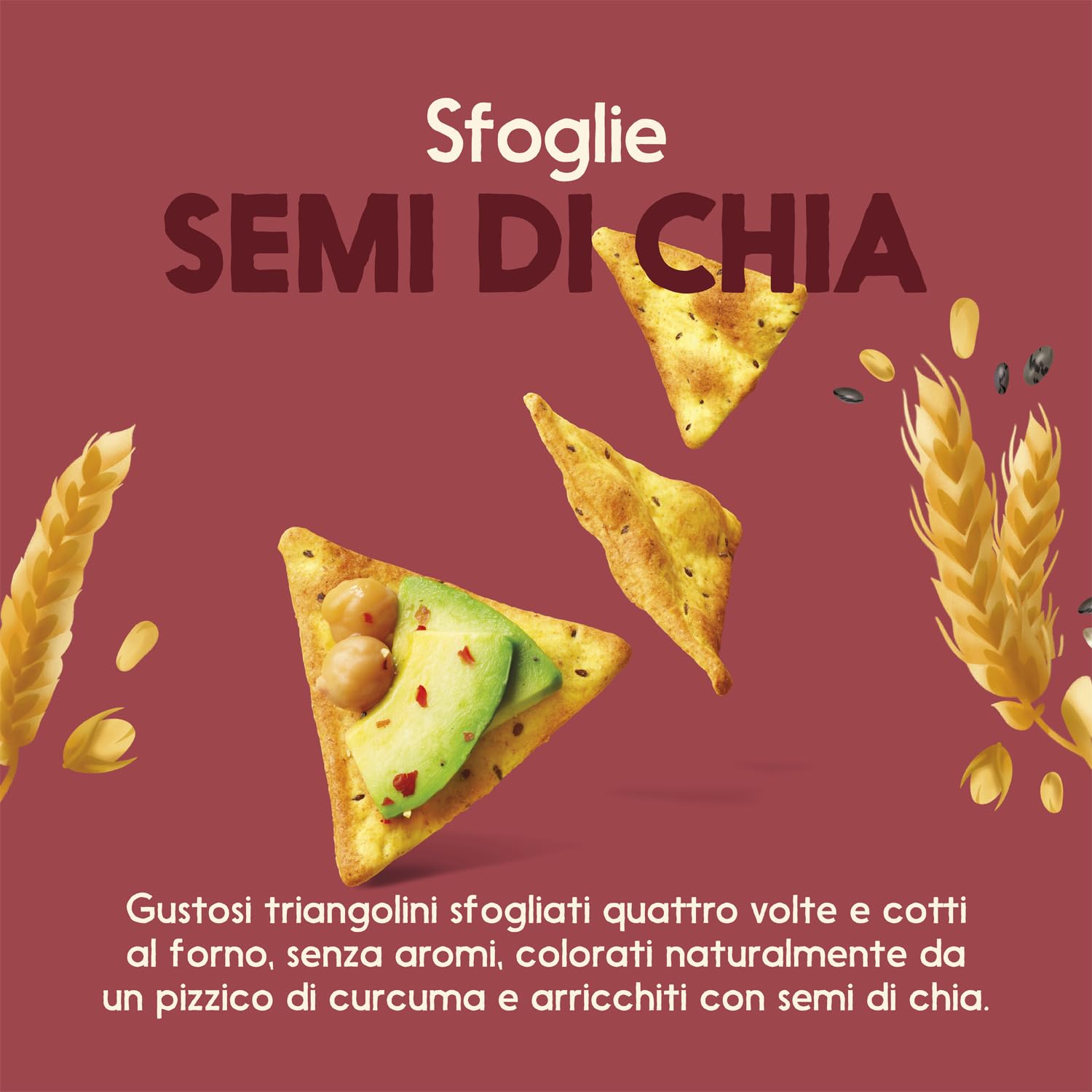 Misura Protein Sfoglie con Semi di Chia - Cotte al Forno, Ricche di Fibre, con 13 g di Proteine, Senza Aromi, Confezione da 170 gr con Carta Certificata FSC