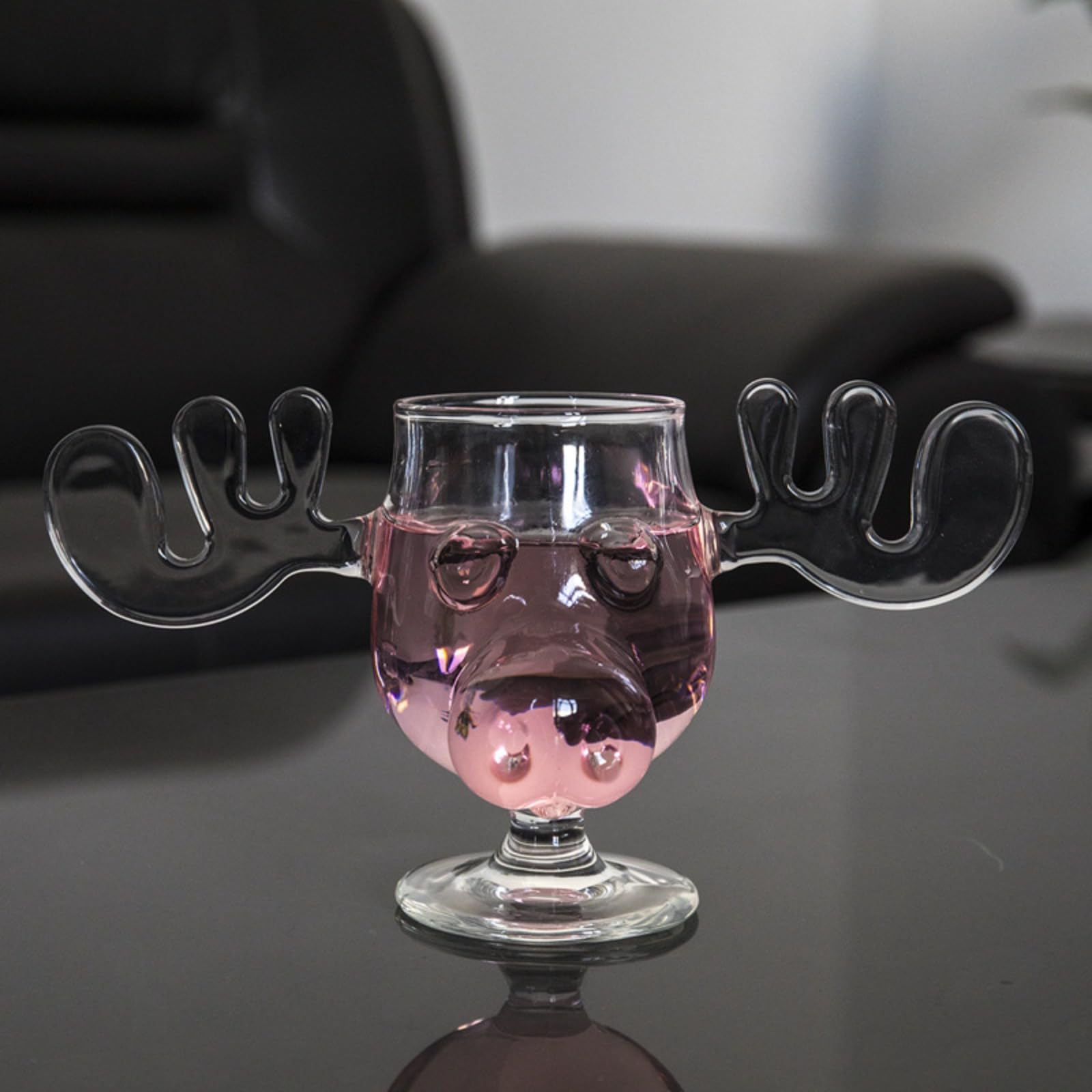 Generisch Weihnachtsgläser National Weihnachtsurlaub, Elch Gläser Weihnachtsglas, Elchgläser Christmas Vacation, Kreatives Elch-Schnapsglas Aus Glass, Weihnachtstasse, Moose Mug, Urlaubsgeschenke