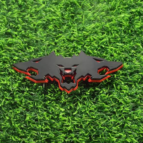 Image of 1x Wolf Emblems 3D Tailgate Side Badges Logo Fit for Tsla Cybertruck Car Truck Motorcycles (Redline)