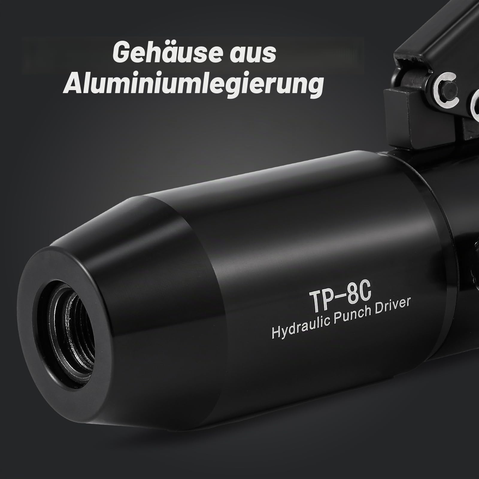 NEWTRY Hydraulisches Locherstanzer 1/2” bis 2” (22,5mm bis 61,5mm) 66KN Lochöffner Manueller Blechlocher für Elektrischer Schrank Klempnerarbeiten TP-8C
