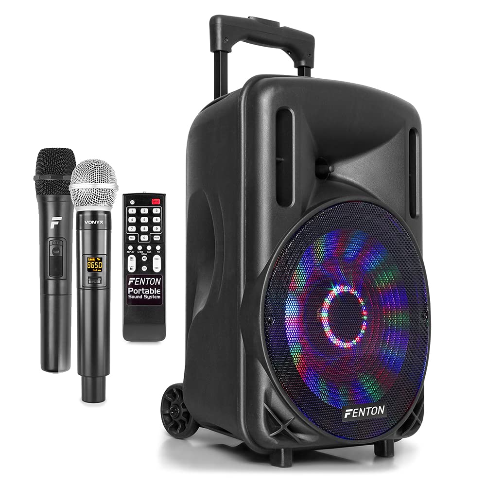 Buy Fenton Portable PA Speaker System with 2x Wireless Microphones