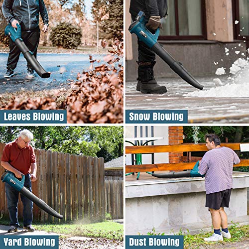 DEREAL PRO Cordless-Leaf-Blower 250 MPH 21V 4.0 Ah MAX Lithium Ion Powerful-Electric Leaf Blower 340 CFM Rechargeable Variable Speed Battery-Powered for Blowing Dust Pet-Hair Snow Leaves Garden House