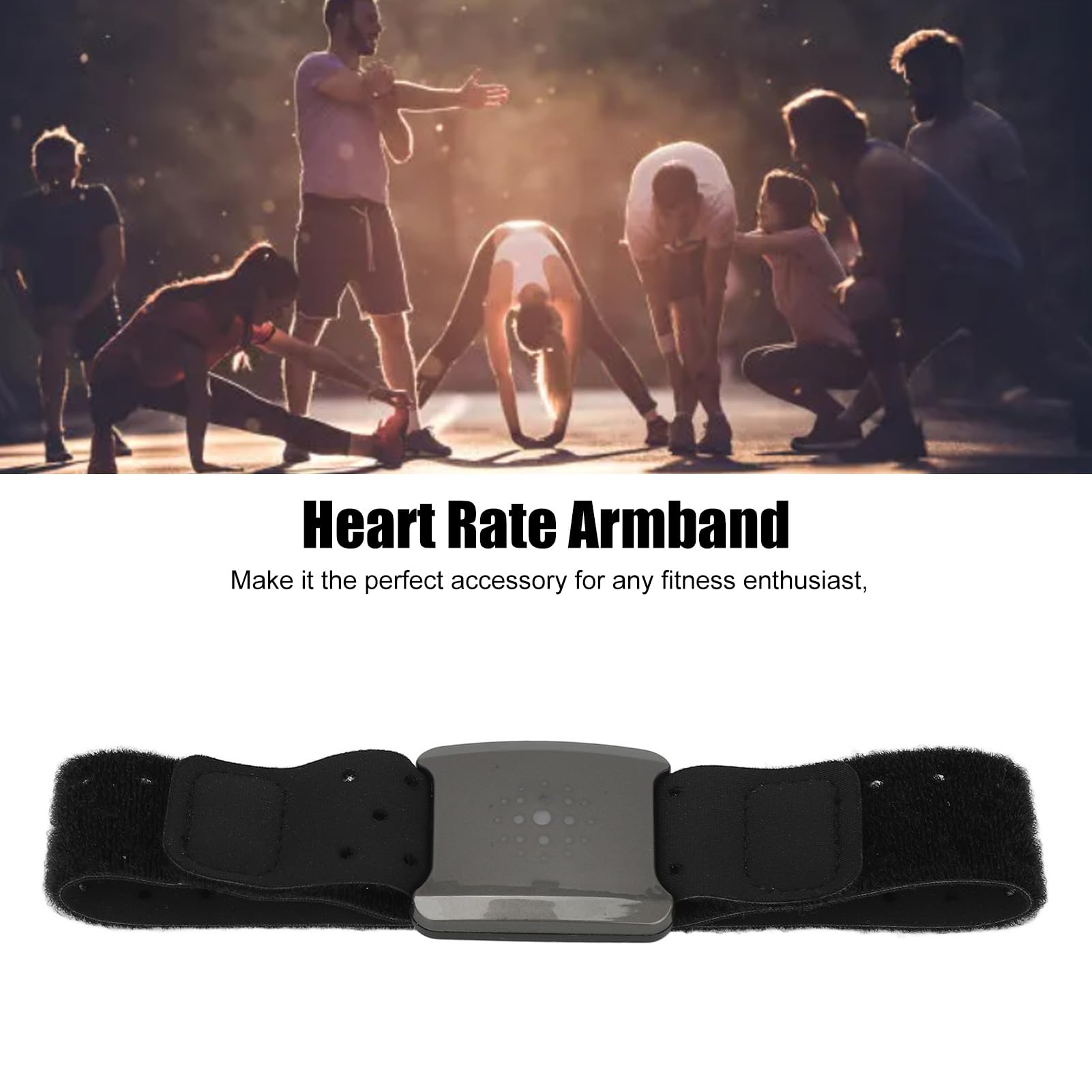 Brassard de capteur de fréquence Cardiaque Optique SustVita avec Suivi avancé, Mesure Les Calories brûlées, Conception classée IP67, Brassard de Moniteur de fréquence Cardiaque