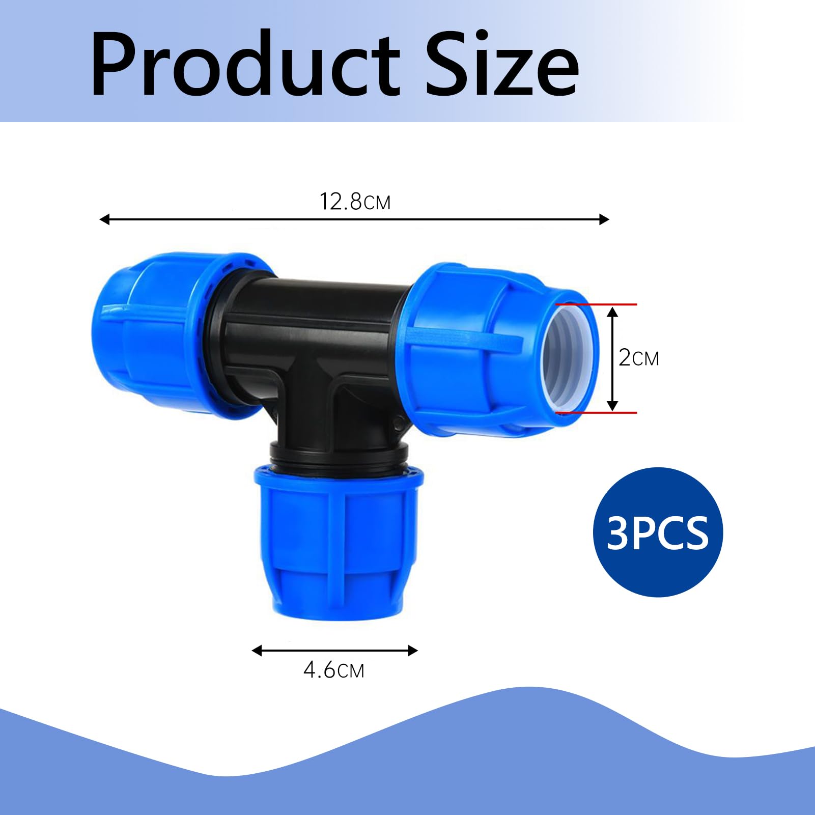 SDwfxd 4 Stk T-Stück Pe Verbinder, PP Fitting 20MM PP-Fitting Klemmverbinder, für PE-Rohr Klemmverbinder Trinkwasser Winkel Garten-Bewässerungssystem SDwfxd 4 Stk T-Stück Pe Verbinder, PP Fitting 20MM PP-Fitting Klemmverbinder, für PE-Rohr Klemmverbinder Trinkwasser Winkel Garten-Bewässerungssystem