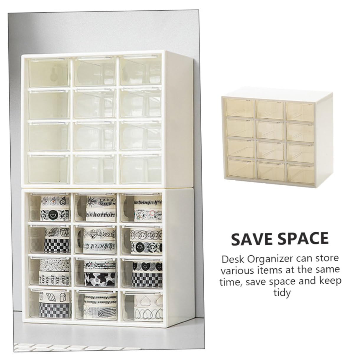 SHINEOFI Organizer Plastica per Scrivania Contenitore Portaoggetti in Plastica Organizer per Scatola per Trucco e Cancelleria