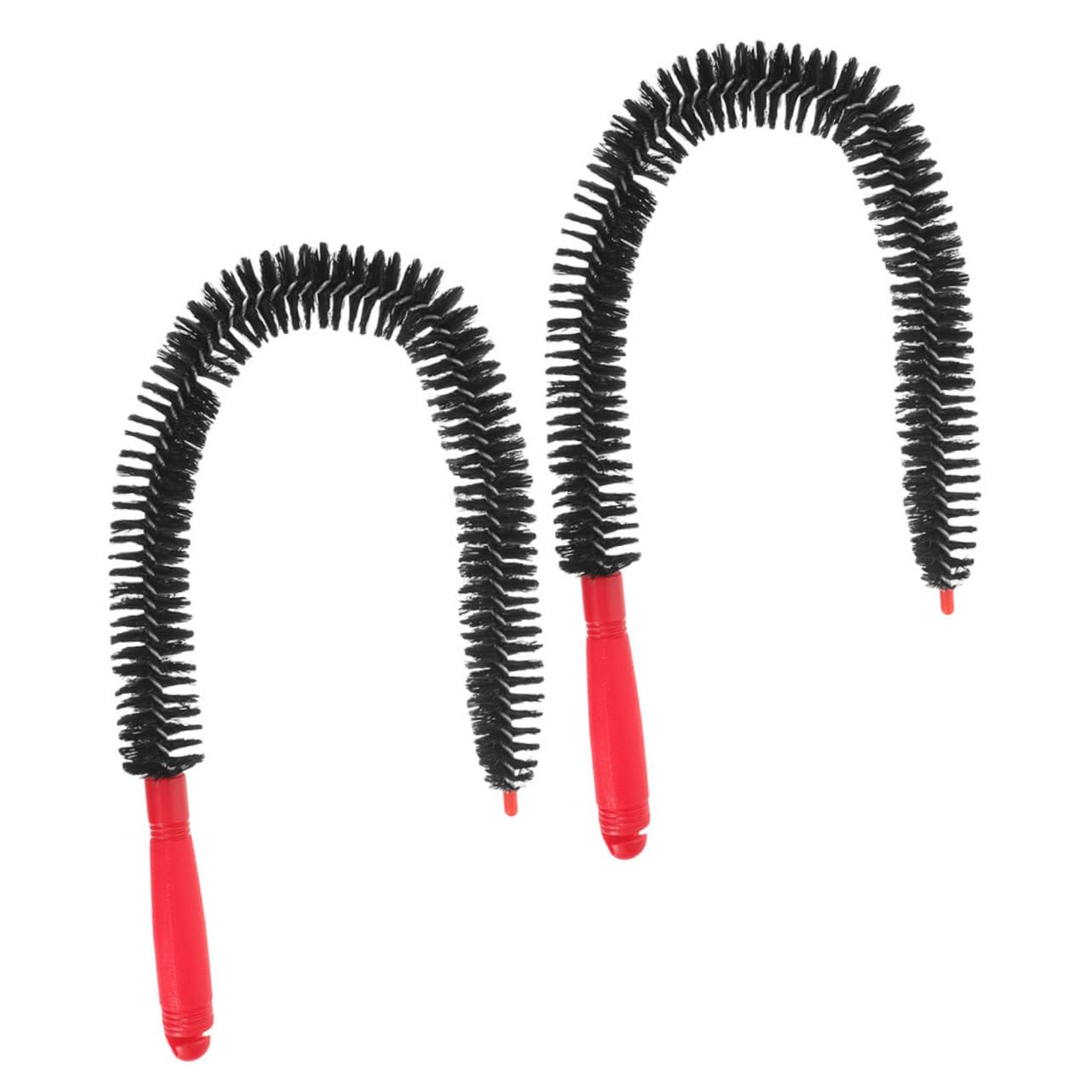 PRETYZOOM Cepillo De Limpieza Limpiador Plumeros para Limpieza Cepillos Extensibles Drenaje Cepillo Flexible Mango Largo Cepillo Nylon Negro 2 Piezas x 4